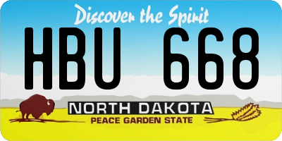 ND license plate HBU668