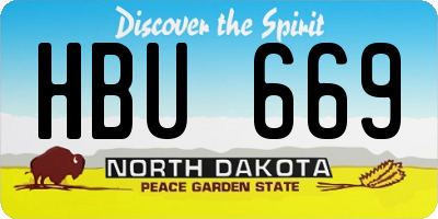 ND license plate HBU669