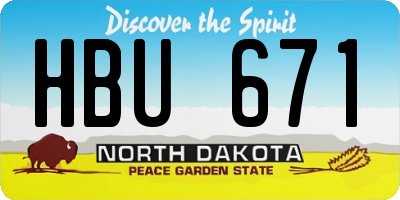 ND license plate HBU671