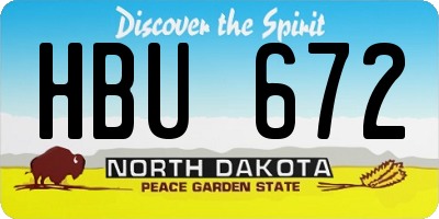 ND license plate HBU672