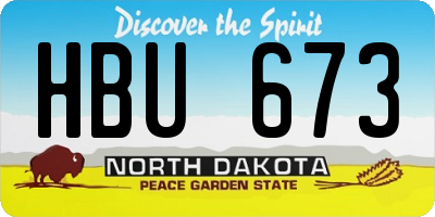 ND license plate HBU673