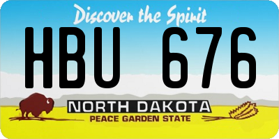 ND license plate HBU676