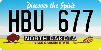 ND license plate HBU677