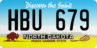 ND license plate HBU679