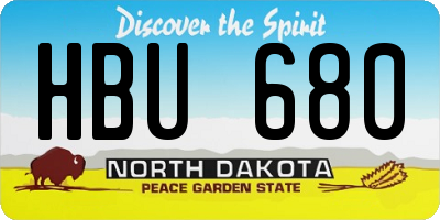 ND license plate HBU680