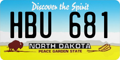 ND license plate HBU681