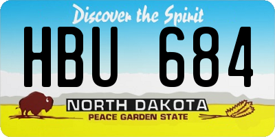 ND license plate HBU684