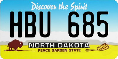 ND license plate HBU685