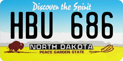 ND license plate HBU686