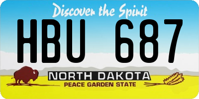 ND license plate HBU687