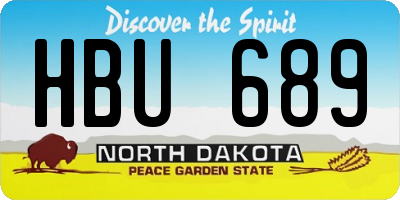 ND license plate HBU689