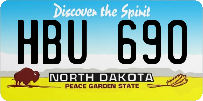 ND license plate HBU690