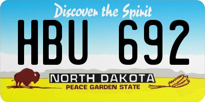 ND license plate HBU692