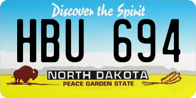 ND license plate HBU694