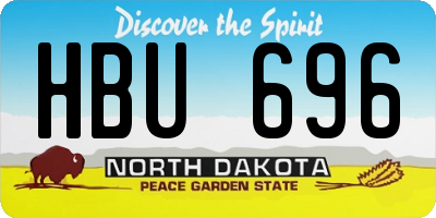 ND license plate HBU696