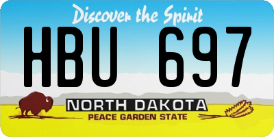 ND license plate HBU697