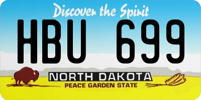 ND license plate HBU699