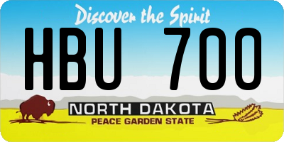 ND license plate HBU700