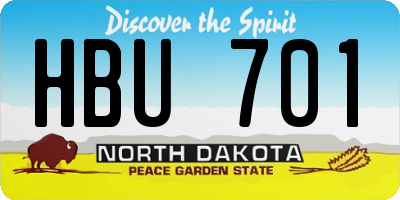 ND license plate HBU701