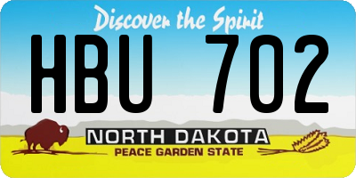 ND license plate HBU702