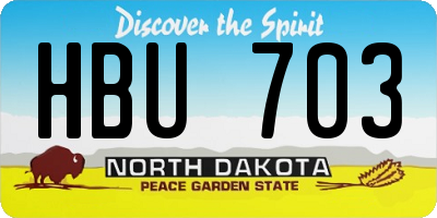 ND license plate HBU703