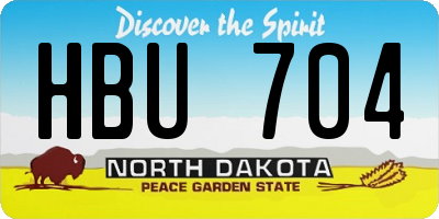 ND license plate HBU704