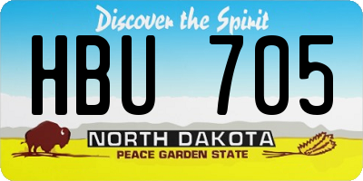 ND license plate HBU705