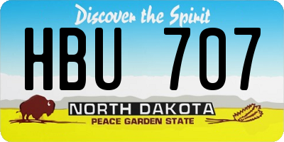 ND license plate HBU707