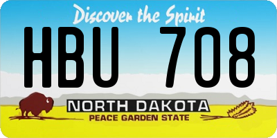 ND license plate HBU708