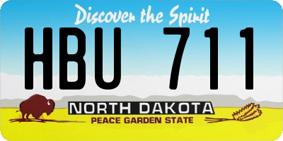 ND license plate HBU711