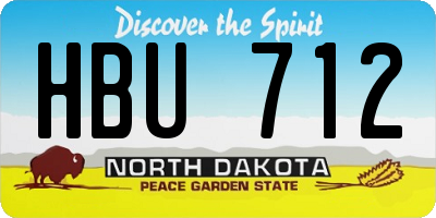 ND license plate HBU712