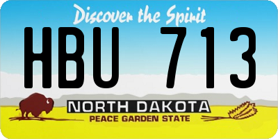 ND license plate HBU713