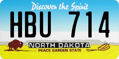 ND license plate HBU714