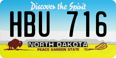 ND license plate HBU716