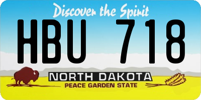 ND license plate HBU718