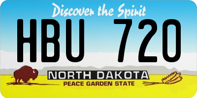 ND license plate HBU720