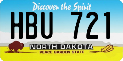 ND license plate HBU721