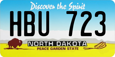 ND license plate HBU723