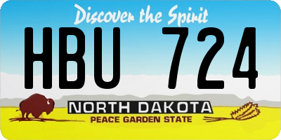 ND license plate HBU724