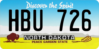 ND license plate HBU726