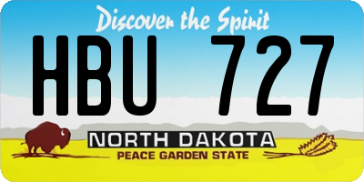 ND license plate HBU727