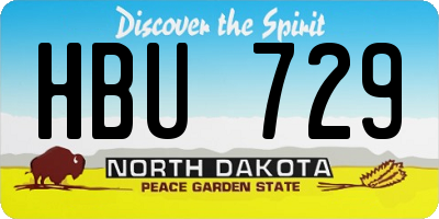 ND license plate HBU729