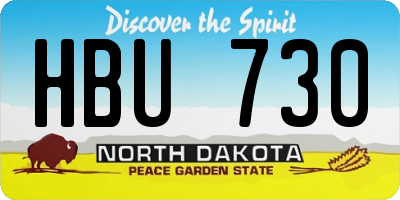 ND license plate HBU730