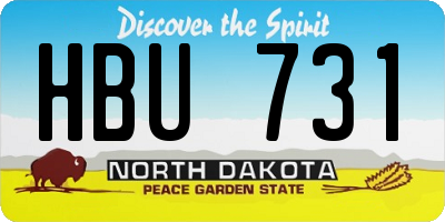 ND license plate HBU731