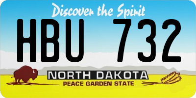 ND license plate HBU732