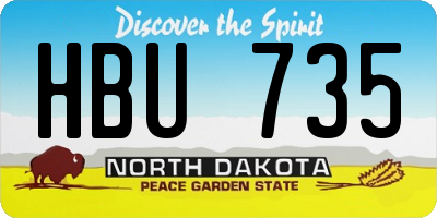 ND license plate HBU735