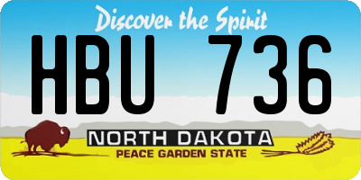 ND license plate HBU736