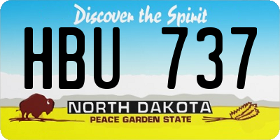 ND license plate HBU737