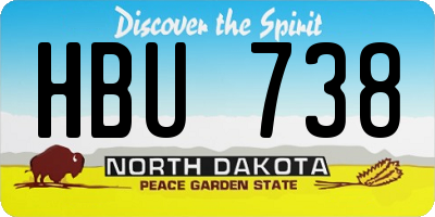 ND license plate HBU738