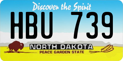 ND license plate HBU739